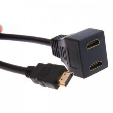 30CM HDMI Male To 2 HDMI Female Y Splitter Adapter Cable For Plasma Digital TV LCD