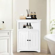Detailed information about the product 32 Corner Storage Cabinet with 2 Wooden Doors & Adjustable Shelves White