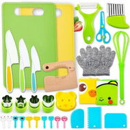 Detailed information about the product 32 Piece Kids Cooking Set, Montessori Kitchen Tools with Plastic Knives, Cutting Board, More Kitchen Accessories,Cooking Fun for Kids