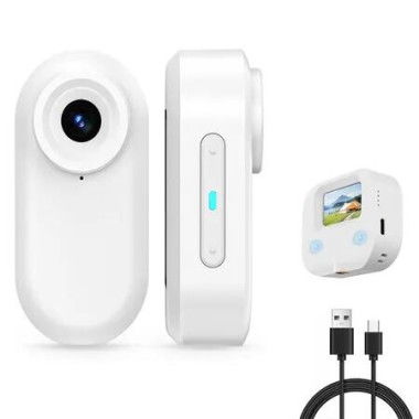 32GB Mini Body Camera with Charging Case, Portable Camcorder with Motion Detection, Photo Shooting, Video Recording for Traval, Sport, White