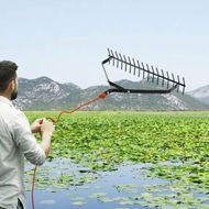 Detailed information about the product 32x6.3 in Pond Aquatic Weed Rake Double-Sided Lake Weed Rake 30ft Rope