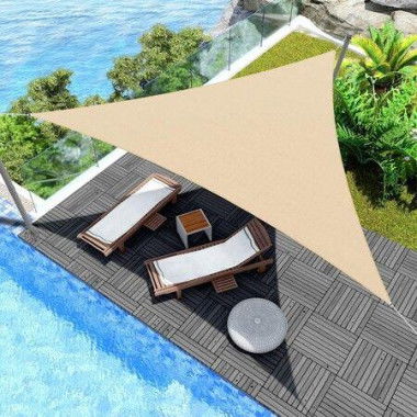 3*3*3 M Triangle Sun Shade Sail for Patio Lawn Garden Pergola