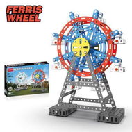 Detailed information about the product 358 PCS Blue 3D Metal Model Puzzles for Kids, Upgraded Ferris wheel Architecture 3D Metal Models Building Kits, Best Birthday Gifts