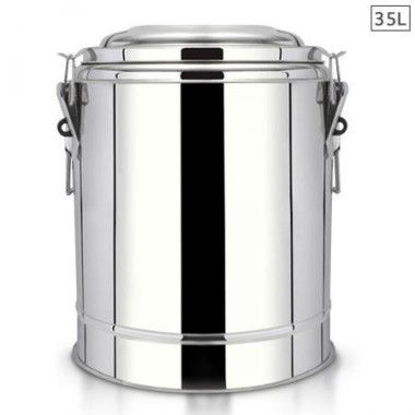 35L Stainless Steel Insulated Stock Pot Dispenser Hot & Cold Beverage Container.