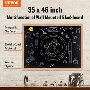 35'x46' Rustic Wood Framed Chalkboard Wall Hanging Magnetic Wedding Sign