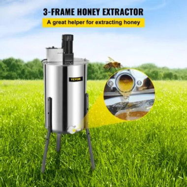 3/6 Frame Electric Honey Extractor Beekeeping Stainless Steel W/ 3 Legs