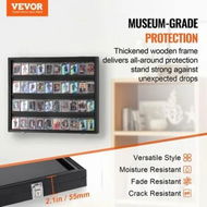 Detailed information about the product 36 Graded Sports Card Display Case 775 x 617 x 55 mm Baseball Card Display Frame with 98% UV Protection Clear View PC Glass Lockable Wall Cabinet