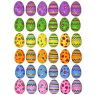 Detailed information about the product 36 PCS Plastic Printed Bright Easter Eggs,4.2*6cm for Easter Hunt, Basket Stuffers Fillers, Classroom Prize Supplies, Filling Treats and Party Favor