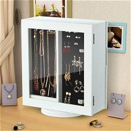 Detailed information about the product 360 Degree Rotating Jewellery Cabinet Organiser Mirror Jewelry Cabinet Box For Earring Necklace Ring White