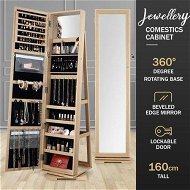Detailed information about the product 360 Degree Rotating Mirror Jewellery Cabinet Freestanding Jewellery Organiser Armoire
