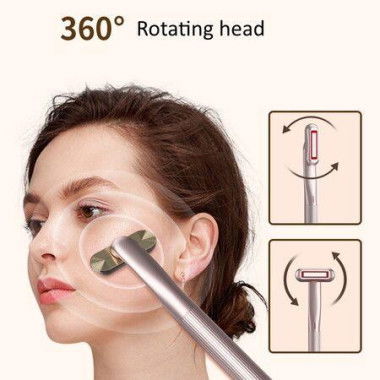 360 Facial Wand Red Light 4in1 Therapy For Face And Neck Facial Massager Reduce Wrinkles Anti-Aging Facial Tools Pink