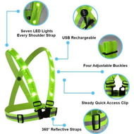 Detailed information about the product 360Â° LED Reflective High Visibility Vest and Belt: Enhanced Safety and Visibility for Running, Cycling, Outdoor Activities