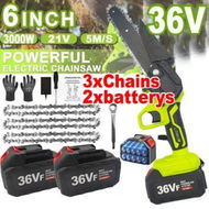 Detailed information about the product 36V 3000W Mini Cordless Chainsaw 2X Battery-Powered Wood Cutter Rechargeable