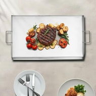 Detailed information about the product 36x22 in Flat Top Griddle Stainless Steel Universal BBQ Grill Pan Cookware