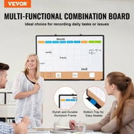 Detailed information about the product 36'x24' Monthly Calendar Whiteboard & Cork Board Combo with Aluminum Frame