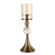 Detailed information about the product 37cm Glass Candle Holder Candle Stand Glass Metal With Candle