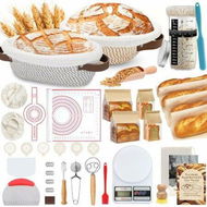 Detailed information about the product 38 Pcs Sourdough Starter Kit Cotton Rope Banneton Bread Proofing Basket with Sourdough Starter Jars,10 Inch Round Oval Proofing Basket with Liners Covers