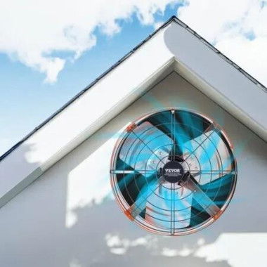 380 mm Gable Mount Fan 1650 CFM Attic Vent Fan with Adjustable Thermostat