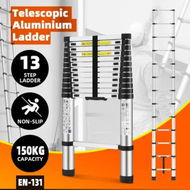 Detailed information about the product 3.8m Telescopic Step Ladder Aluminium Extension Portable Extendable Lightweight Stairs for Roof Ceiling Household Warehouse