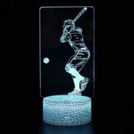 Detailed information about the product 3D Baseball Night Light 16 Color Change Remote Control