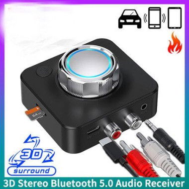 3D Bluetooth 5.0 Audio Receiver Surround Stereo Sound SD TF Card RCA 3.5mm AUX USB Wireless Adapter For Car Kit Speaker.