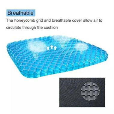 3D Breathable Silicone Gel Chair Cushion for Ultimate Comfort, Stay Cool & Comfortable with Honeycomb Ventilation, Orthopedic Support for Back & Posture