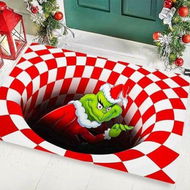 Detailed information about the product 3D Christmas Illusion Decoration Doormat Christmas Decoration Anti-Slip Doormat for Front Door Bathroom Kitchen(50*80cm)