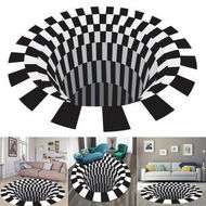 Detailed information about the product 3D Illusion Rug Round CarpetCheckered Optical Illusions Non Slip Area Rug Non-Woven Doormat Rug For Bedroom Living Room Office Diameter 80cm