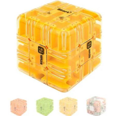 3D Labyrinth Puzzle Maze Cube, Engaging Brain Teaser Toy, Improve Spatial Recognition and Cultivate Logical Thinking (Yellow)