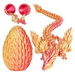 3D Printed Dragon Eggs with Articulated Fly Dragon Inside,Collectible Figurines Fidget Toy Birthday Christmas Gifts for Boys Girls 1 Pack Red Gold. Available at Crazy Sales for $14.95