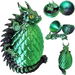 3D Printed Dragon Eggs with Dragon Large Articulated Dragons Toys with Eyes, Animal Fidget Toy Surprise Eggs Home Decor Executive Desk Toy (Green+Black). Available at Crazy Sales for $14.95