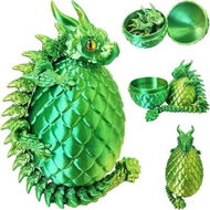 Detailed information about the product 3D Printed Dragon Eggs with Dragon Large Articulated Dragons Toys with Eyes, Animal Fidget Toy Surprise Eggs Home Decor Executive Desk Toy (Green+Yellow)