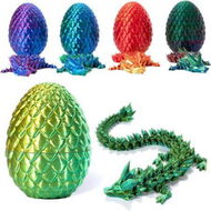 Detailed information about the product 3D Printed Dragon in Egg,Full Articulated Dragon Crystal Dragon with Dragon Egg,Flexible Joints Home Decor Executive Desk Toys,Home Office Decor Executive Desk Toys (Yellow&Green)