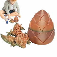 Detailed information about the product 3D Printed Dragon in Egg,Full Articulated Rose Dragon Crystal Dragon with Dragon Egg,Home Decor Executive Desk Toys,Office Decor(Macaron Orange)