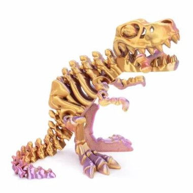 3D Printed Dragon with Articulated Bones 23cm Fidget Toys Decor for Stress Relief Red Gold gradient