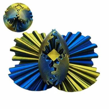 3D Printed Gear Ball Spin Ball Fidget Toy,Gear Ball Fidget Toy,Stress Ball,Gearsphere Desk Toy For Stressand Anxiety Relaxing (Blue And Gold)