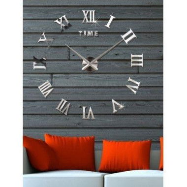 3D Roman Numerals DIY Acrylic Mirror Clock Wall Sticker