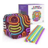 Detailed information about the product 3D Sensory Activity Board, Silicone Fidget Cube Toy for Stress Relief, Calming, Focus, ADHD and Autism for Men Women Kids Age 3 and Up, Red