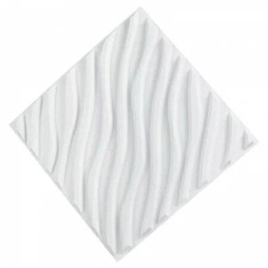 3D Wall Panels 12-Pack 50 x 50 cm PVC 2.97 mÂ² Coverage Wave Matte White