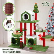 Detailed information about the product 3IN1 Christmas Cat Tree Scratching Post Perch Scratcher Climbing Tower Gym Condo Toy DIY Playhouse Hammock Pet Furniture