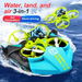 3in1 RC Drone Hovercraft Air Land Water RC Toy For Kids,2.4GHz Remote Control with 1200mAh Battery,360 Flip,Easy to Fly,Gift for Teenage Color Green. Available at Crazy Sales for $49.99