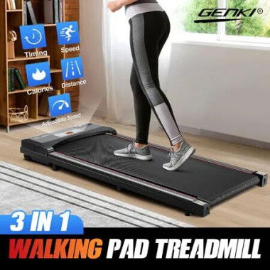 3in1 Treadmill Walking Pad Under Desk Mat 2HP Electric Home Gym Office Fitness Exercise Jogging Running Machine Portable Remote Control 380mm Black