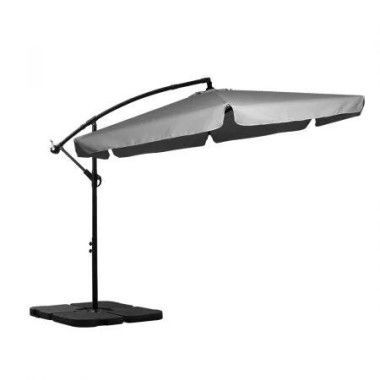 3M Cantilever Umbrella Outdoor Grey With Base