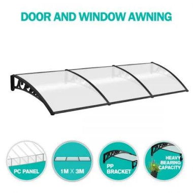 3M DIY Window Door Awning House Canopy Patio UV Rain Cover Sun Shade Outdoor