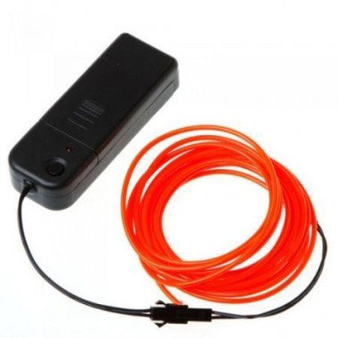 3M Red Flexible Neon Light EL Wire Rope Tube With Controller
