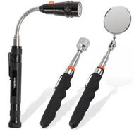 Detailed information about the product 3Pc Magnetic Pick Up Tool Swivel Inspection Mirror Flexible Telescope LED Light