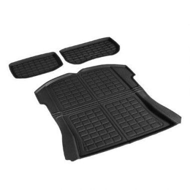 3PCS Car Rear Front Cargo Trunk Toolbox Luggage Rubber Mats For Tesla Model 3 2021-2022