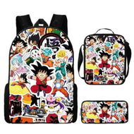 Detailed information about the product 3pcs Dragon Ball Cartoon Backpack Set Travel Backpack 43cm Multi-Function Daypack Large Capacity Shoulder Bag for Daily Life Christmas Birthday Gifts