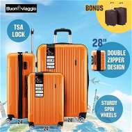Detailed information about the product 3PCS Luggage Suitcase Set Hard Carry On Travel Trolley Lightweight With TSA Lock And 2 Covers Orange