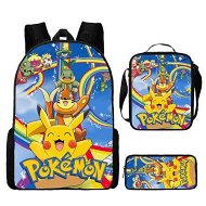 Detailed information about the product 3PCS Pokemon Pikachu Backpack Kids Shoulder Bag ShowBag Pencil Case for Teenager Kid Student